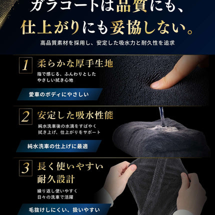 ドライングクロス マイクロファイバークロス 大判 厚手 超吸水 1600GSM 洗車タオル